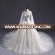 2018 Luxury High Quality Flower Appliqued Bride wedding Dress Ball Gown beaded  crystal  Wedding Dress Long sleeve  Bridal Gown