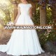 White Qualified Satin Ball Gown Embellishments Zipper Back Wedding Dress