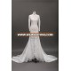 White Tulle Lace Flower Pattern Bridal Very Sexy Wedding Dress